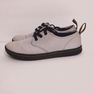 Dr. Martens White Canvas Sneakers with Black Accents